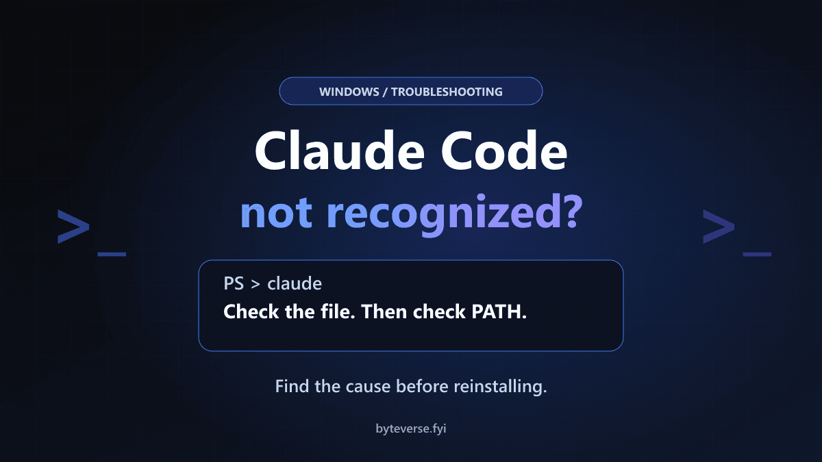 Claude Code Not Recognized on Windows? Diagnose, Then Fix